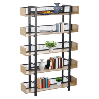 5-policový regál, dub-čierna