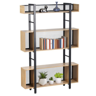 3 policový regál, dub-čierna