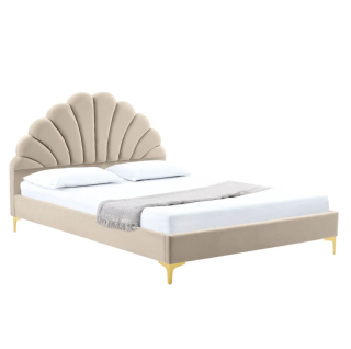 Štýlová posteľ 160x200, béžová Velvet látka