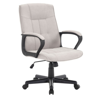 Komfortné kancelárske kreslo, svetlosivá látka-čierny plast
