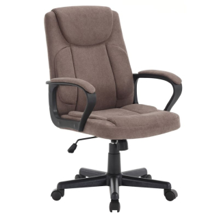 Komfortné kancelárske kreslo, hnedá látka-čierny plast