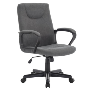 Komfortné kancelárske kreslo, tmavosivá látka-čierny plast