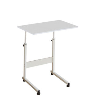 Nastaviteľný PC stôl s kolieskami, biely
