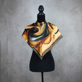 Módna hodvábna šatka KAMZÍK - SIVÝ, 90 x 90cm