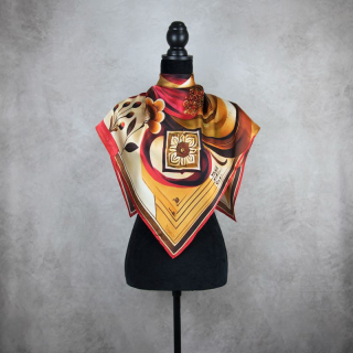 Módna hodvábna šatka KAMZÍK - ČERVENÝ, 90 x 90cm