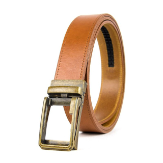 Opasok z pravej kože s automatickou prackou ANTIQUE - Koňaková