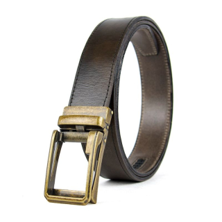 Opasok z pravej kože s automatickou prackou ANTIQUE - Olivová