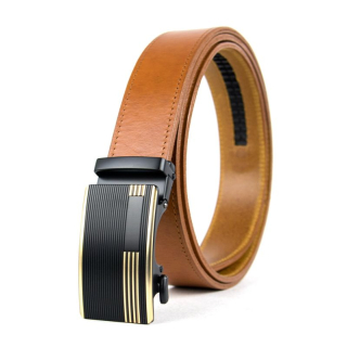 Opasok z pravej kože s automatickou prackou CLEAN LINE - Koňaková