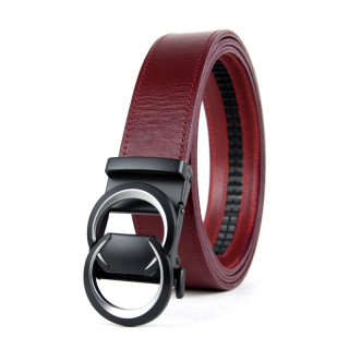 Opasok z pravej kože s automatickou prackou CRESCENT - Bordová