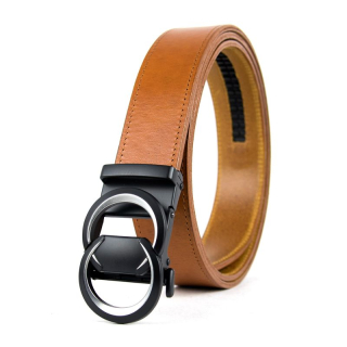 Opasok z pravej kože s automatickou prackou CRESCENT - Koňaková