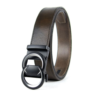 Opasok z pravej kože s automatickou prackou CRESCENT - Olivová