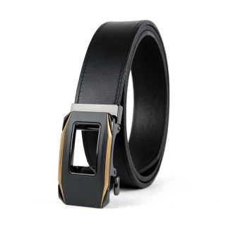 Opasok z pravej kože s automatickou prackou GOLD KEY - Čierna