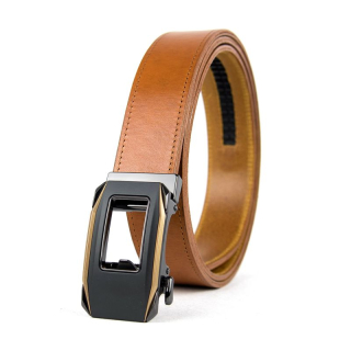 Opasok z pravej kože s automatickou prackou GOLD KEY - Koňaková