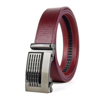 Opasok z pravej kože s automatickou prackou GRILL - Bordová