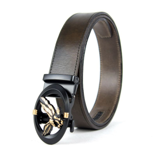 Opasok z pravej kože s automatickou prackou HAWK - Olivová