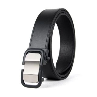 Opasok z pravej kože s automatickou prackou LINK - Čierna