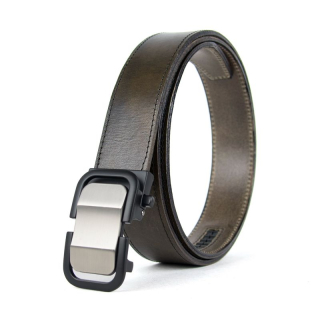 Opasok z pravej kože s automatickou prackou LINK - Olivová