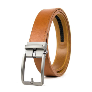 Opasok z pravej kože s automatickou prackou NICKEL CLOSE - Koňaková