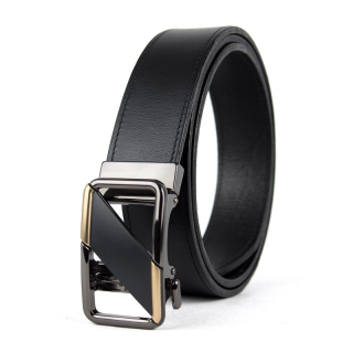 Opasok z pravej kože s automatickou prackou SHEAR - Čierna