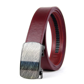 Opasok z pravej kože s automatickou prackou SMUDGE - Bordová