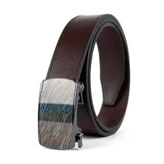 Opasok z pravej kože s automatickou prackou SMUDGE - Tmavo hnedá