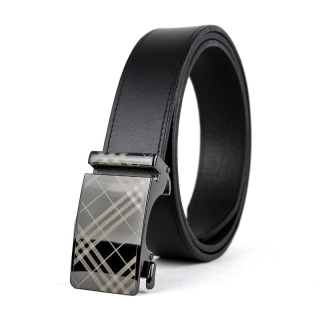 Opasok z pravej kože s automatickou prackou SUBSTANCE - Čierna