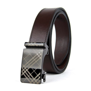 Opasok z pravej kože s automatickou prackou SUBSTANCE - Tmavo hnedá