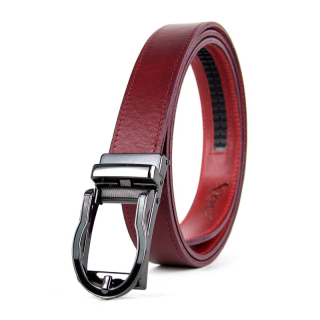 Opasok z pravej kože s automatickou prackou FINESSE - Bordová