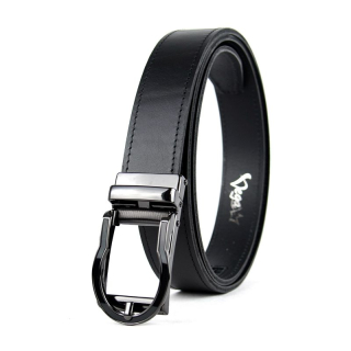 Opasok z pravej kože s automatickou prackou FINESSE - Čierna