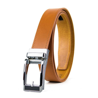 Opasok z pravej kože s automatickou prackou CHROME - Koňaková