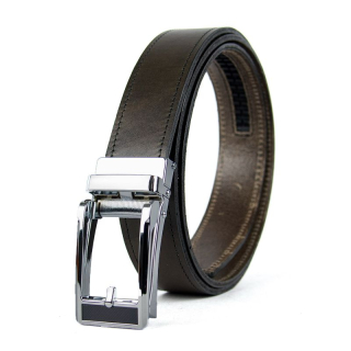 Opasok z pravej kože s automatickou prackou CHROME - Olivová