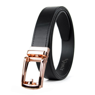 Opasok z pravej kože s automatickou prackou ROSE BELT - Čierna