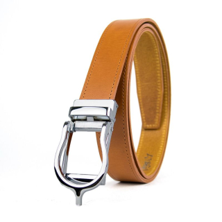 Opasok z pravej kože s automatickou prackou VIGNETTE - Koňaková