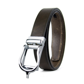 Opasok z pravej kože s automatickou prackou VIGNETTE - Olivová