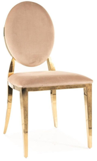 Jedálenská stolička so zlatými nohami, béžová bluvel 28