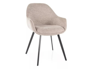 Jedálenská stolička látka Brego, čierny mat-béžová brego 34