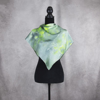 Hodvábna šatka LIMITED_242 – 90 x 90 cm, ručná výroba - 1 kus