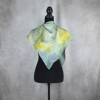 Hodvábna šatka LIMITED_243 – 90 x 90 cm, ručná výroba - 1 kus