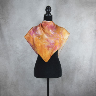 Hodvábna šatka LIMITED_284 – Ručne vyrábaná na Slovensku, 90 × 90 cm