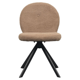 Štýlová jedálenská stolička svetlohnedá látka-čierna 