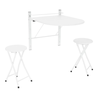 Praktický skladací jedálenský set 1+2, biely