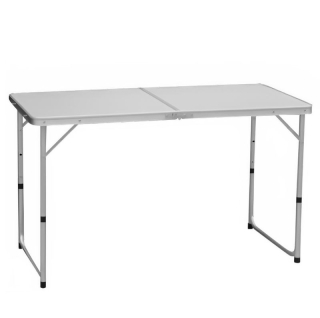 Skladací kempingový stôl 120 cm, hliník-MDF