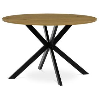 Jedálenský okrúhly stôl 120, MDF doska s dekorom divokého duba