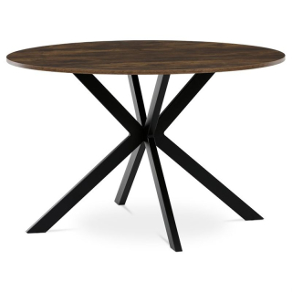 Jedálenský okrúhly stôl 120, MDF doska s dekorom starého dreva