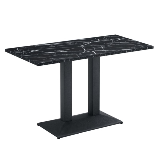Elegantný jedálenský stôl, čierny mramor-čierna, 120x60