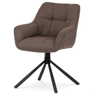 Jedálenská stolička hnedá látka, otočný mechanizmus
