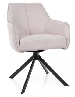 Moderné jedálenské kreslo s hrubým polstrovaním, svetlo béžová 22