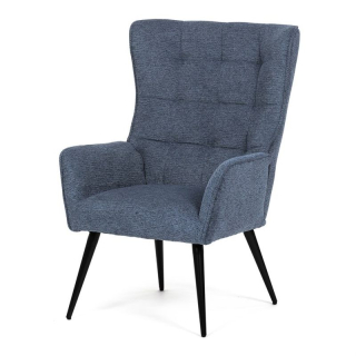 Moderné relaxačné kreslo v modrej látke
