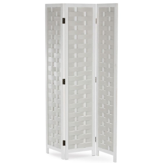 Trojdielny paraván z masívneho smreka biely