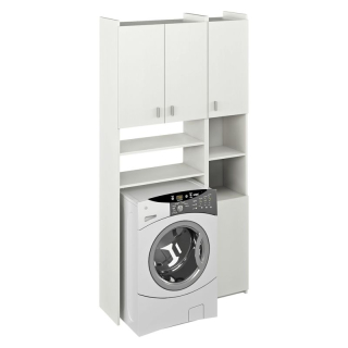 Skrinka nad práčku s regálom, biela